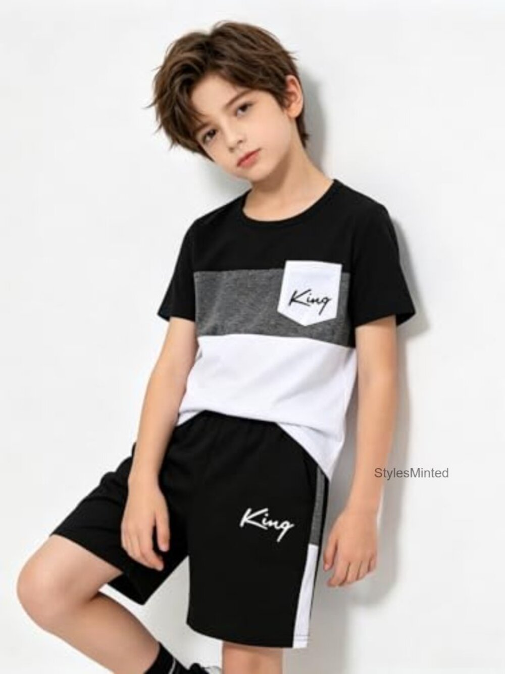 Boys 6-12 Summer Outfit Set Short Sleeve Tee & Shorts 2-Piece - Picture 2 of 7